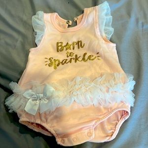 Kyle and Deena baby girl cute pink ruffle tutu onsie size 3-6